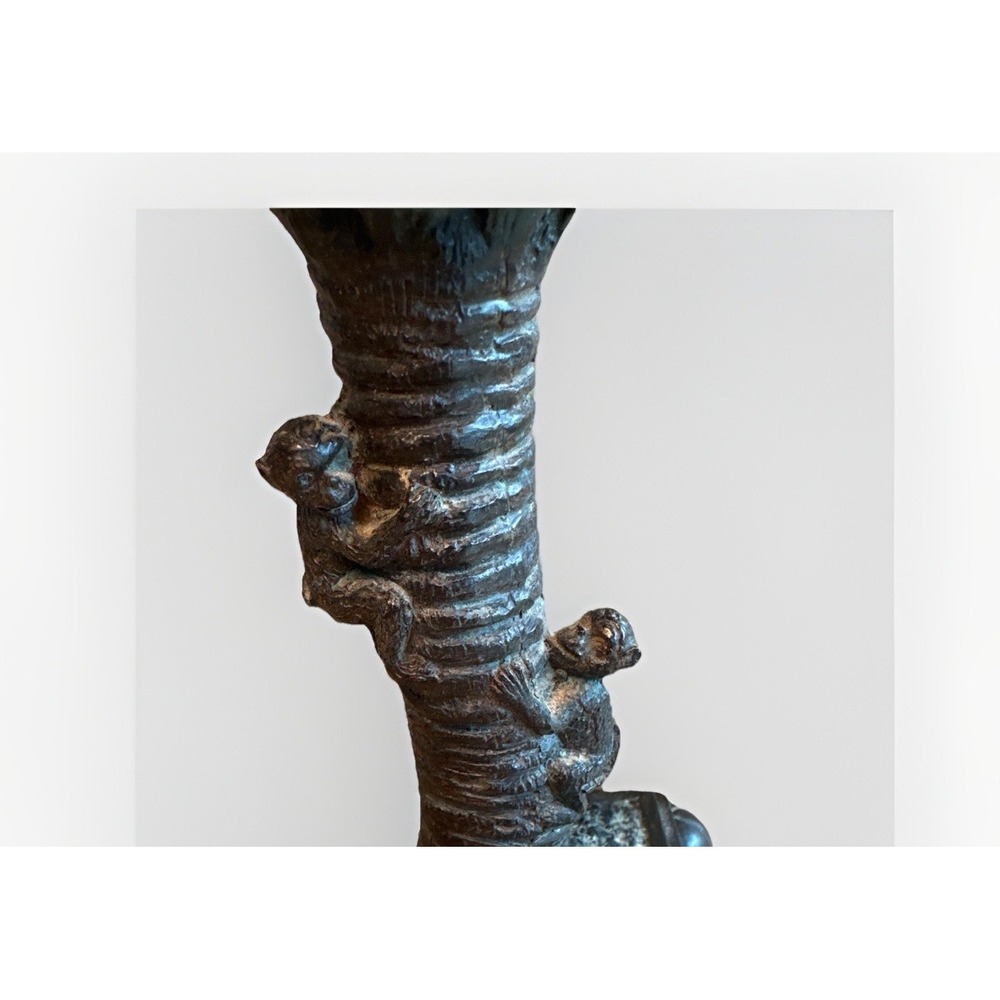 VTG Monkey Palm Tree Table Lamp Tropical Jungle Decor Hollywood Regency Art Deco - Picture 3 of 7